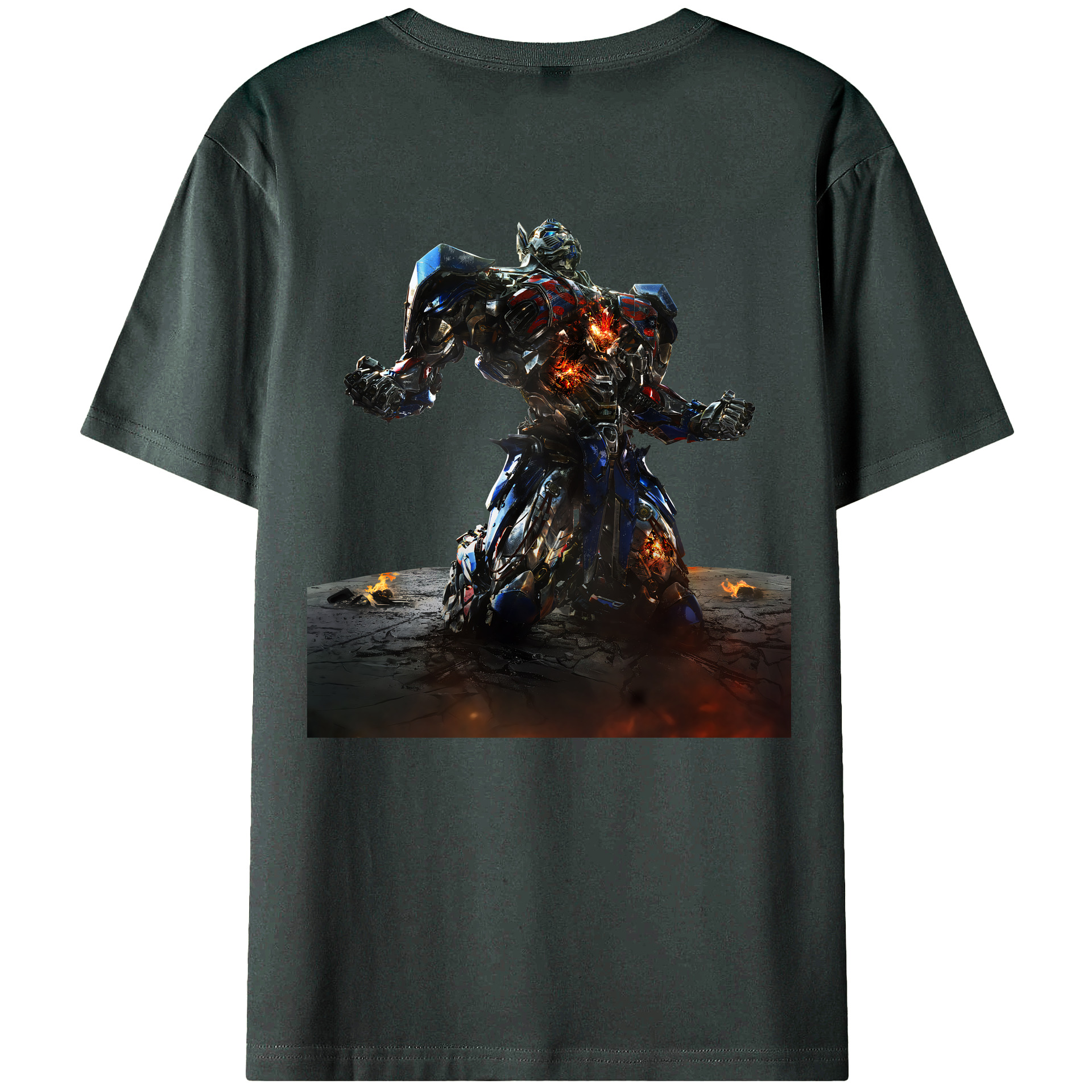 （画像用） Transformers トランスフォーマー 綿100％ メンズ半袖Tシャツ（バックプリント） 通気性